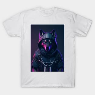 Cyberpunk Biker Wolf T-Shirt